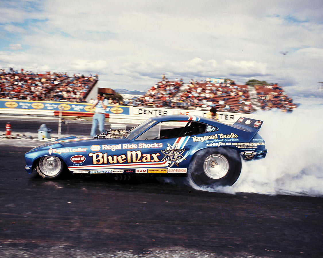  CrashDaddy Blue Max Funny Car At Speed Drag Racing