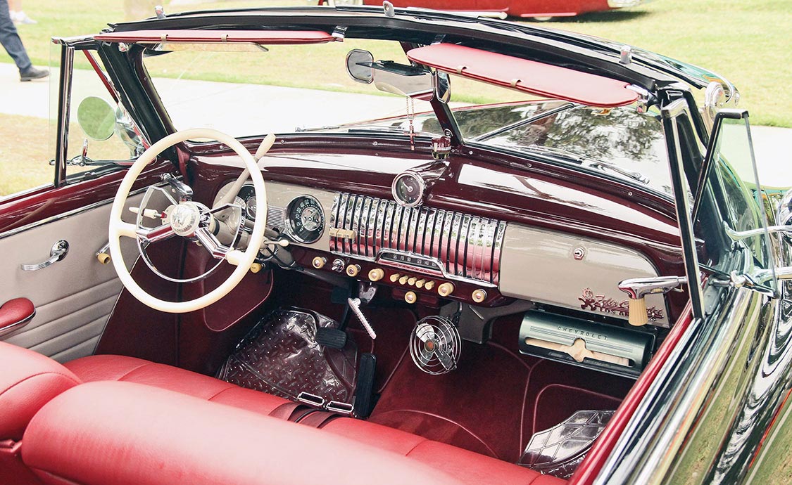 Insides of a ’52 Chevy Deluxe convertible