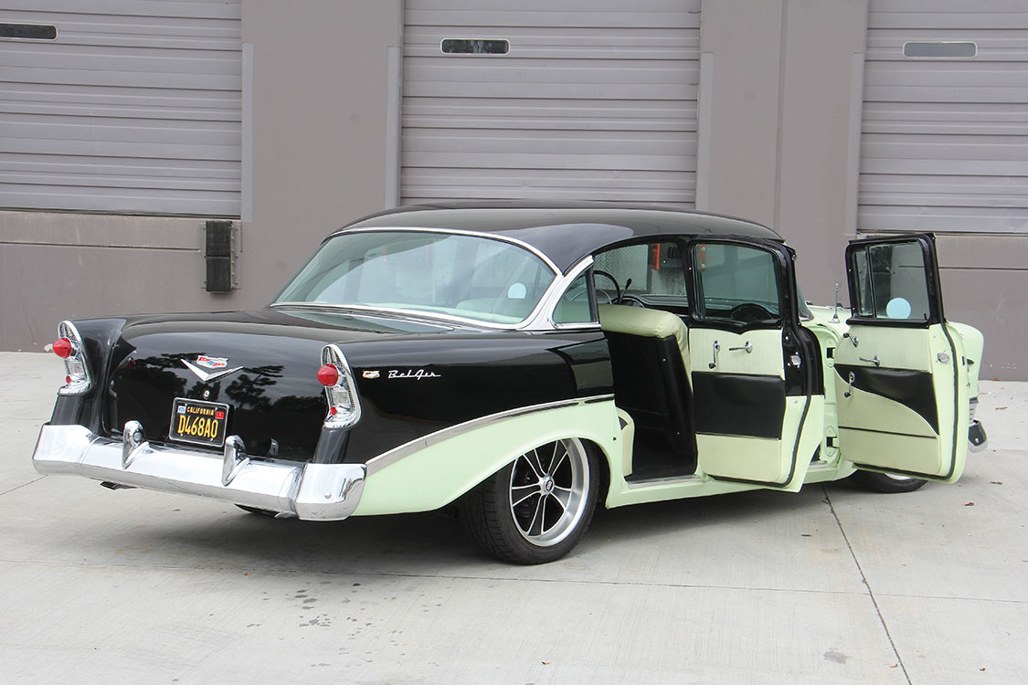 The rear styling of The Two-tone ’56 Chevy Bel Air