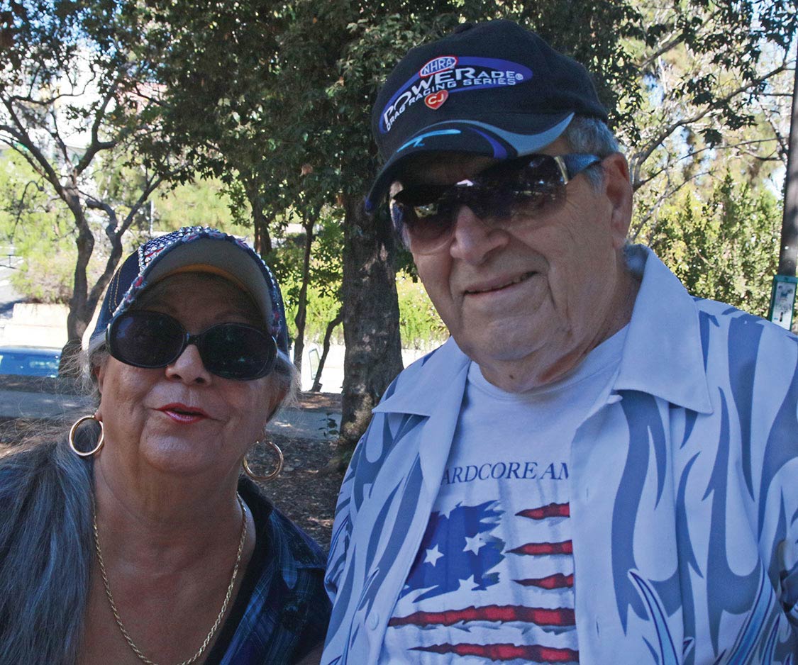 Betty Belcourt with Jerry Hart from Placentia, CA. He’s the son of C. J. Hart and remembers working for his father and mother at the Santa Ana Airport.