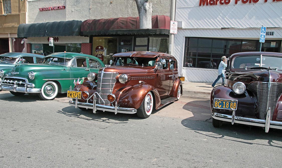 copper colored ’38 Chevy 4 door 